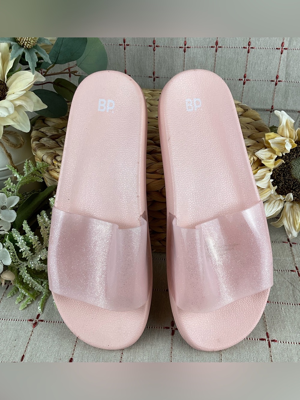 BP “June” Pink Jelly Slides Women’s Sz 11 Casual Pool Slides Slip On Sandals - Picture 2 of 6